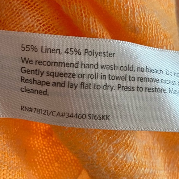 Eileen Fisher linen blend knit crewneck top oversized heather orange Large - Picture 9 of 9